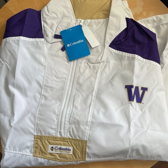 NEW Univ. of Washington Huskies Columbia Pullover Water/Wind Resistant Men's 2XL - Picture 2 of 9